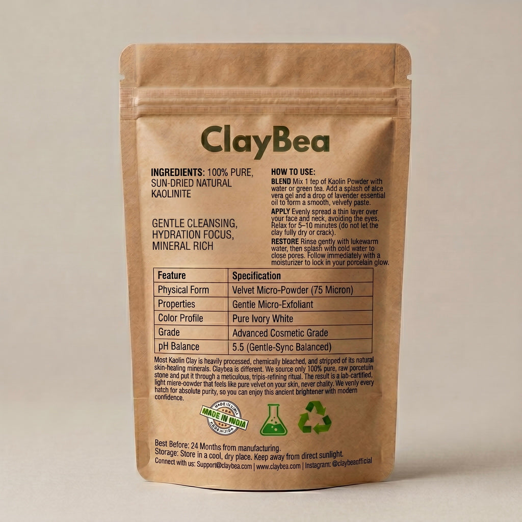 ClayBea Natural Kaolin Clay Velvet-Powder