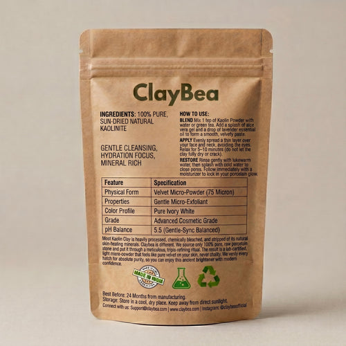 ClayBea Natural Kaolin Clay Velvet-Powder