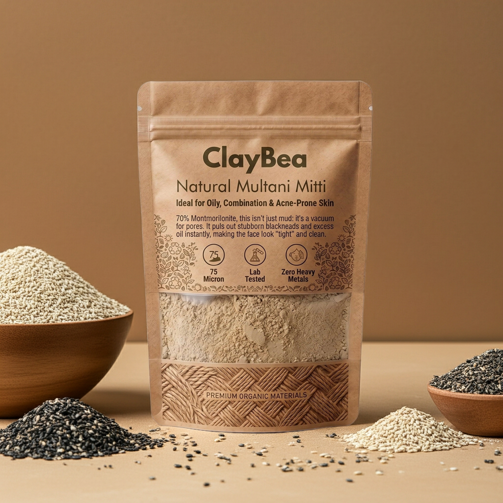 ClayBea Natural Multani Mitti (75 Micron Ultra-Refined)